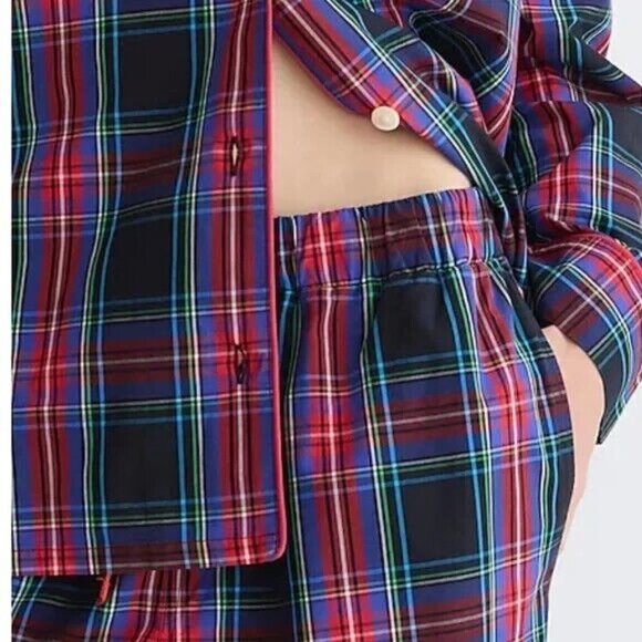 J. Crew Tartan Plaid Holiday 2 Piece Pajama Set Cotton Long Sleeve Pants size 2X - Picture 3 of 11